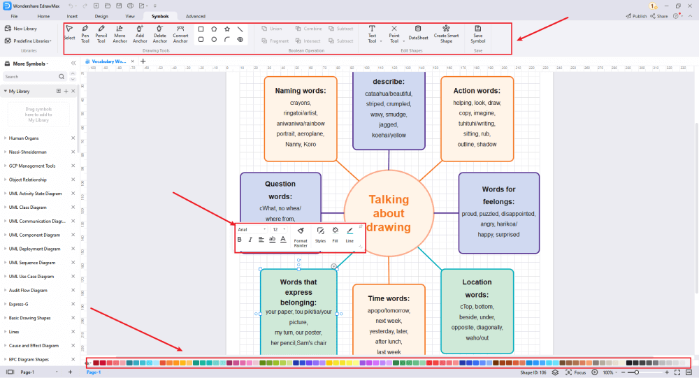 Wie man Grafik Organizer-Vorlagen für den Wortschatz verwendet
