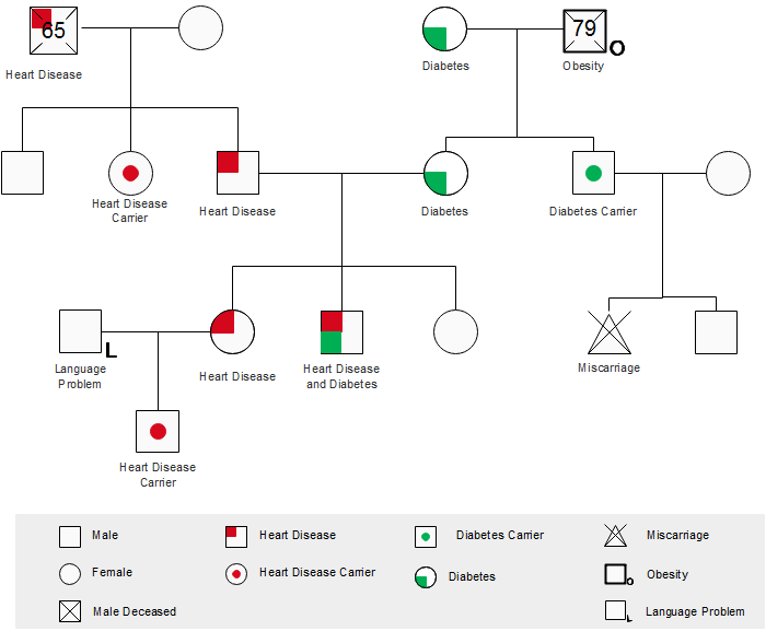 genogram legend identifying self