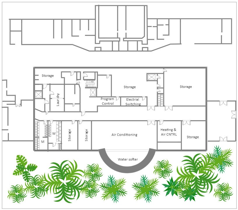 Grundriss des weißen Hauses - Untergeschoss und Untergeschosse