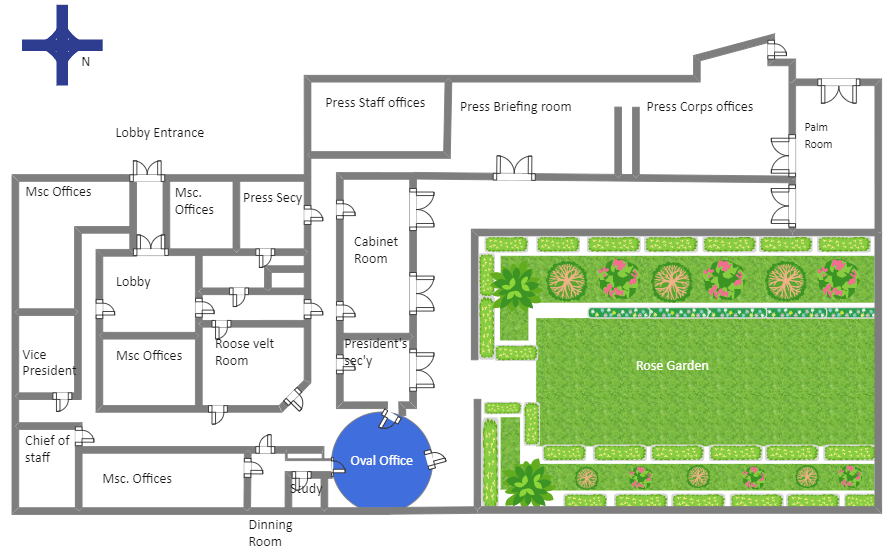 white house floor plan - West Wing