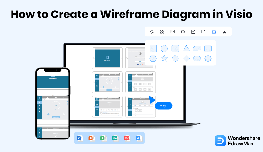 Erstellen Sie ein Wireframe-Diagramm in Visio