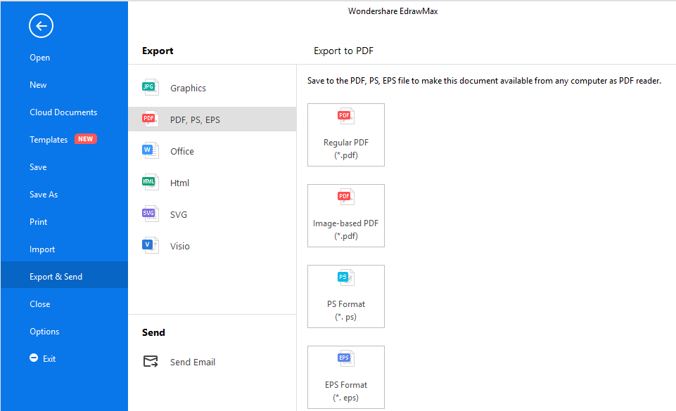 save and export file in EdrawMax