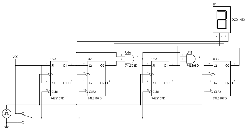 4 bit counter schematic