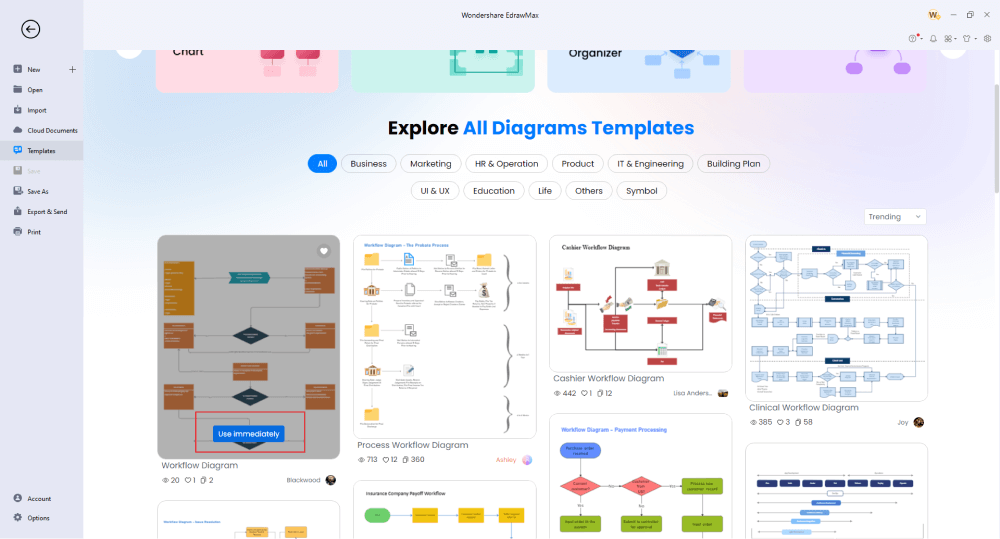 Erstellen Sie ein Workflow-Diagramm in EdrawMax