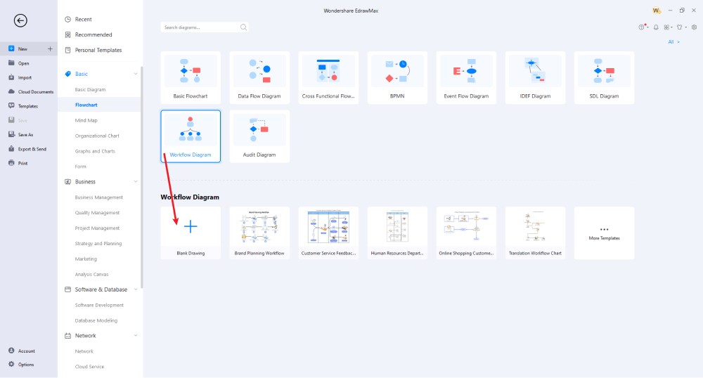 Erstellen Sie ein Workflow-Diagramm in EdrawMax