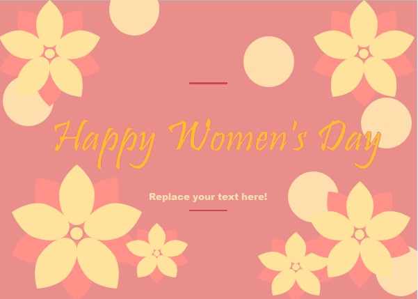 pink women day card