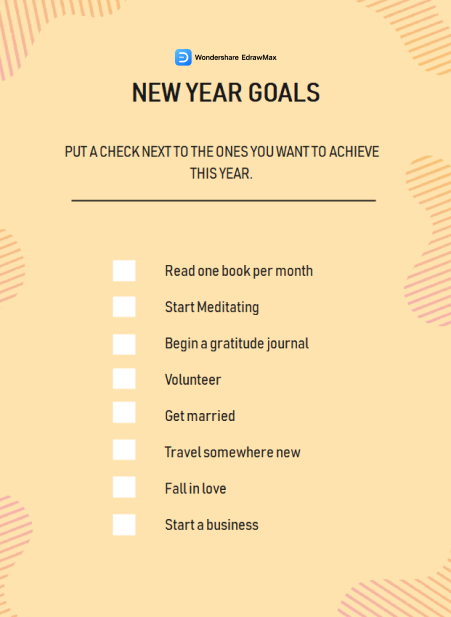 New Year Goals Checklist