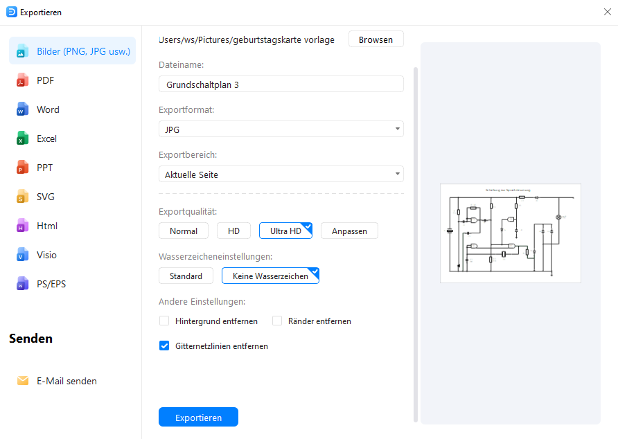 save and export file in EdrawMax