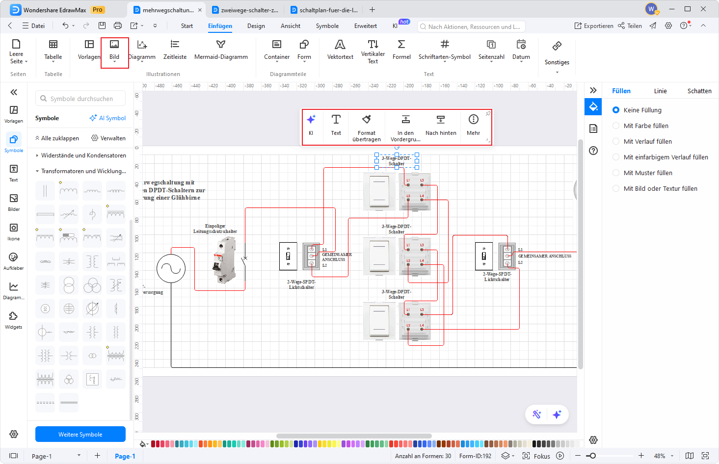 Wechselschaltung Schaltplan erstellen