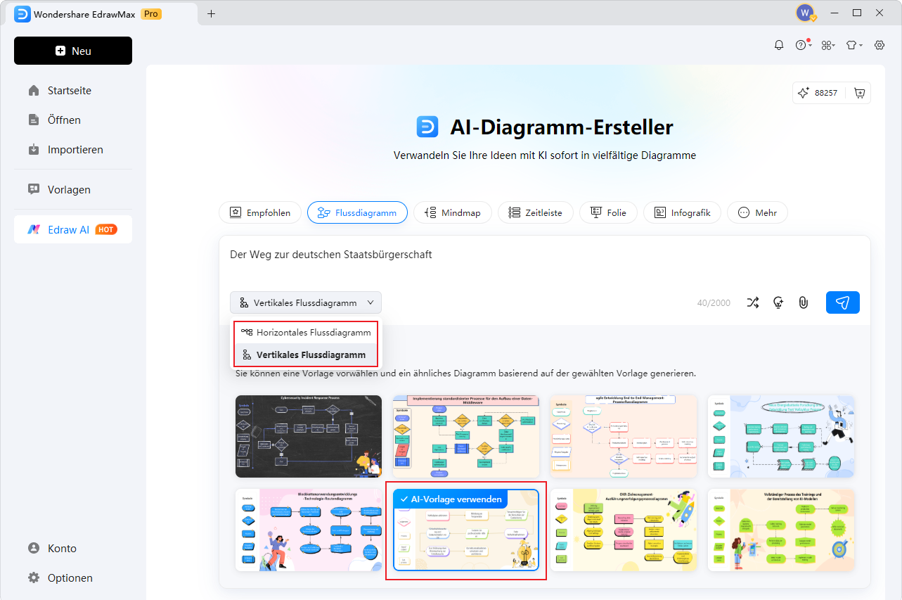 Layout und Vorlage für optimale Ergebnisse definieren