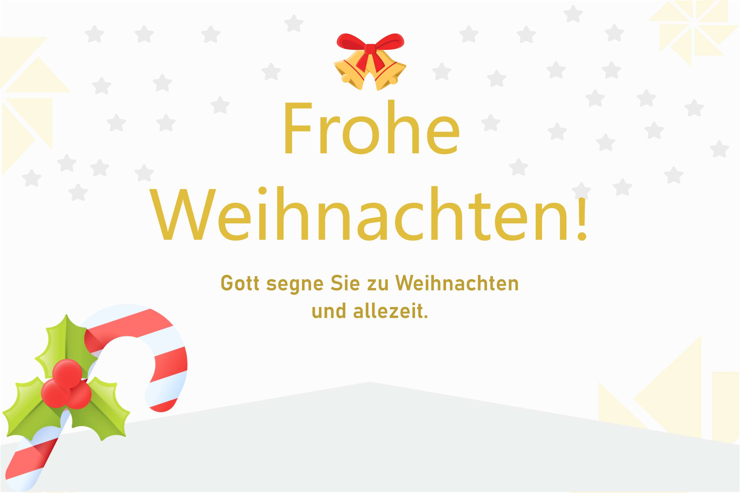 Schlichte gesegnete Weihnachtskarte in Gold und Weiß