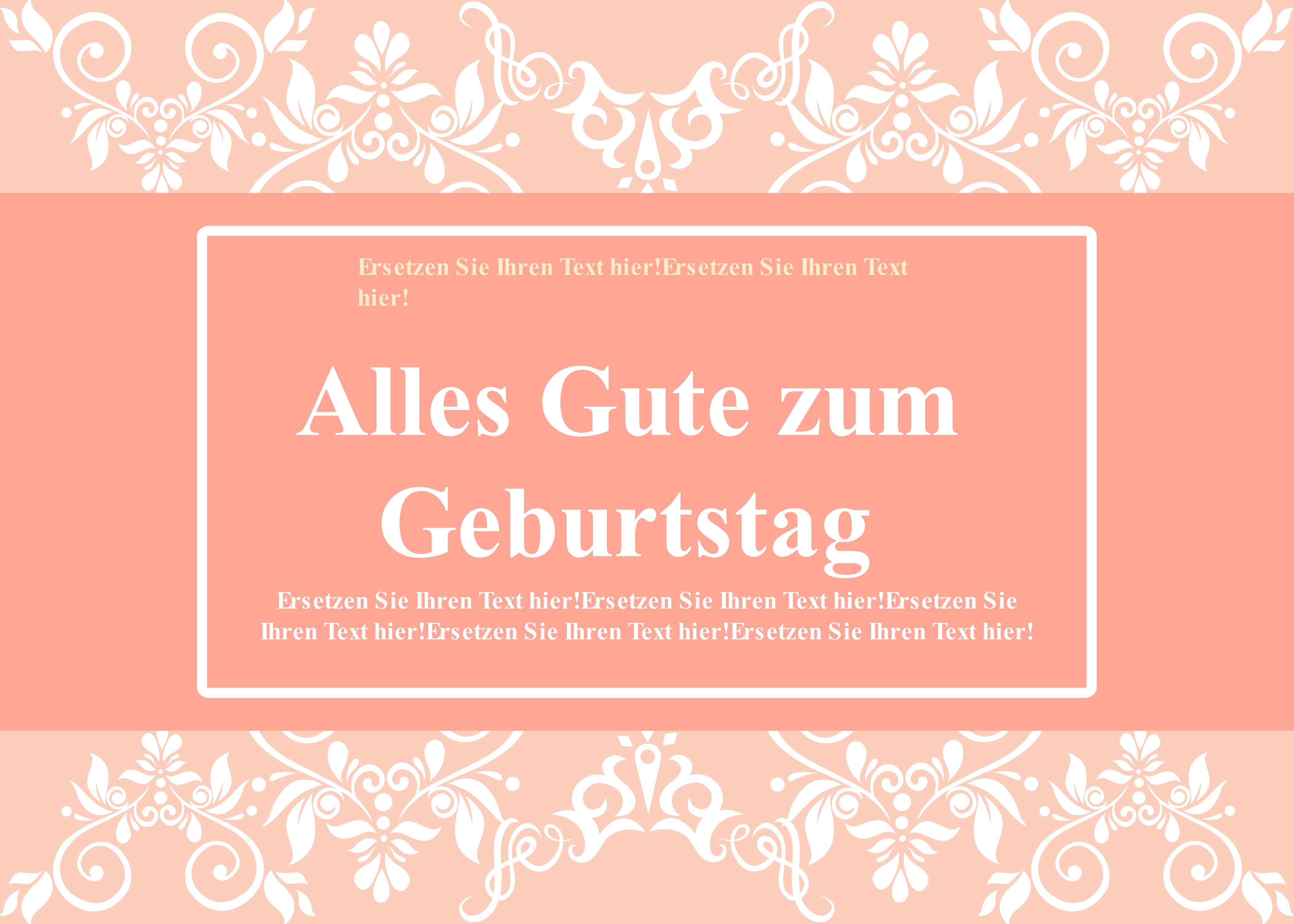 Elegante Geburtstagskarte Vorlage Word mit Blumenmuster