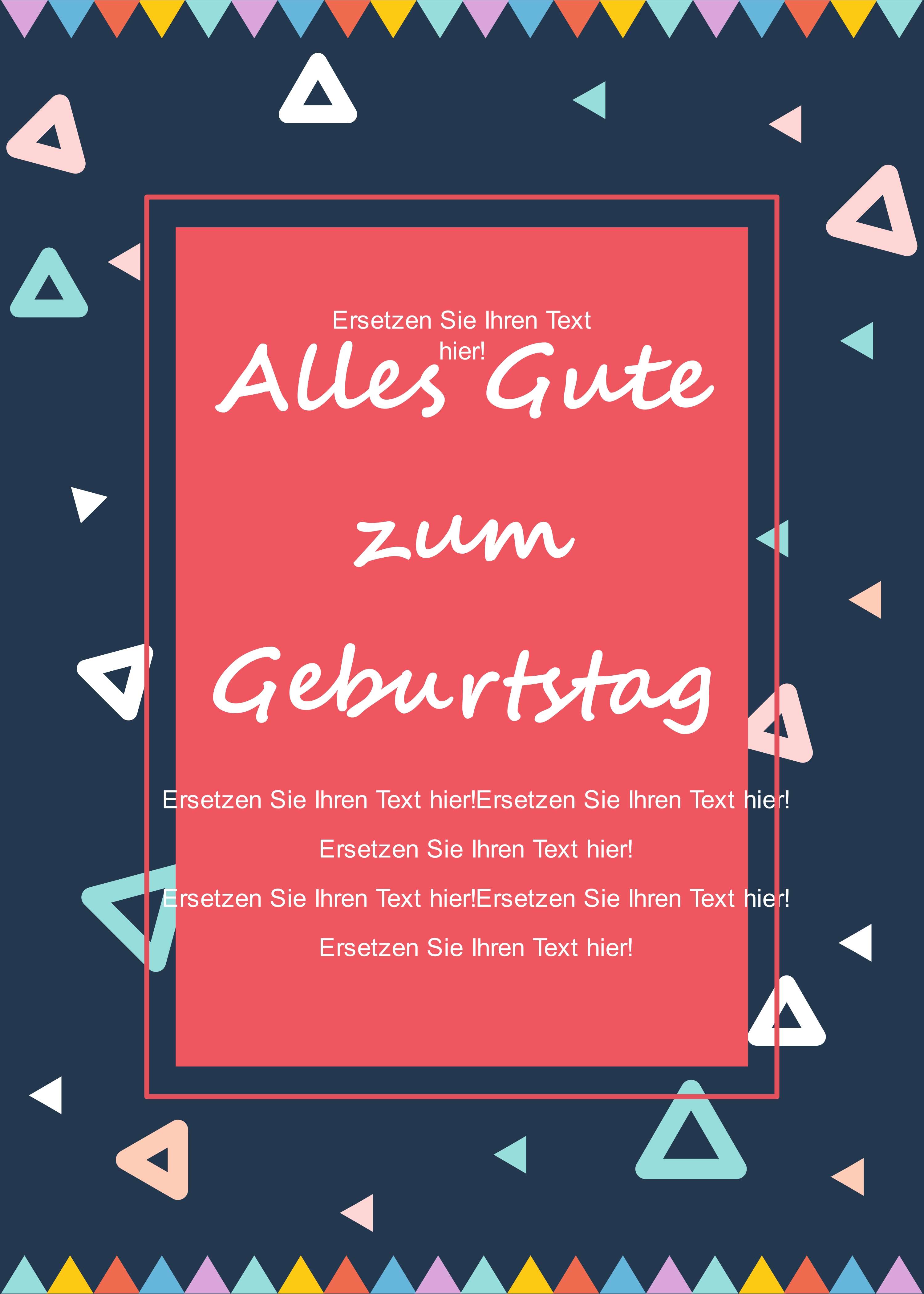 Moderne Geburtstagskarte Vorlage Word mit minimalistischer Typografie