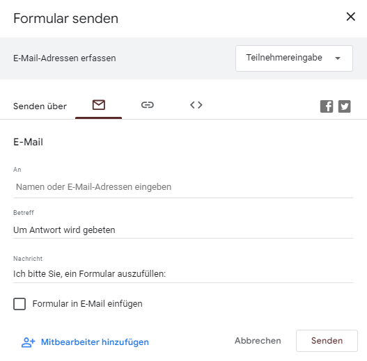 Formular senden