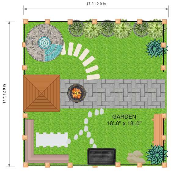 Gartenplan Vorlage: Wüstenoase