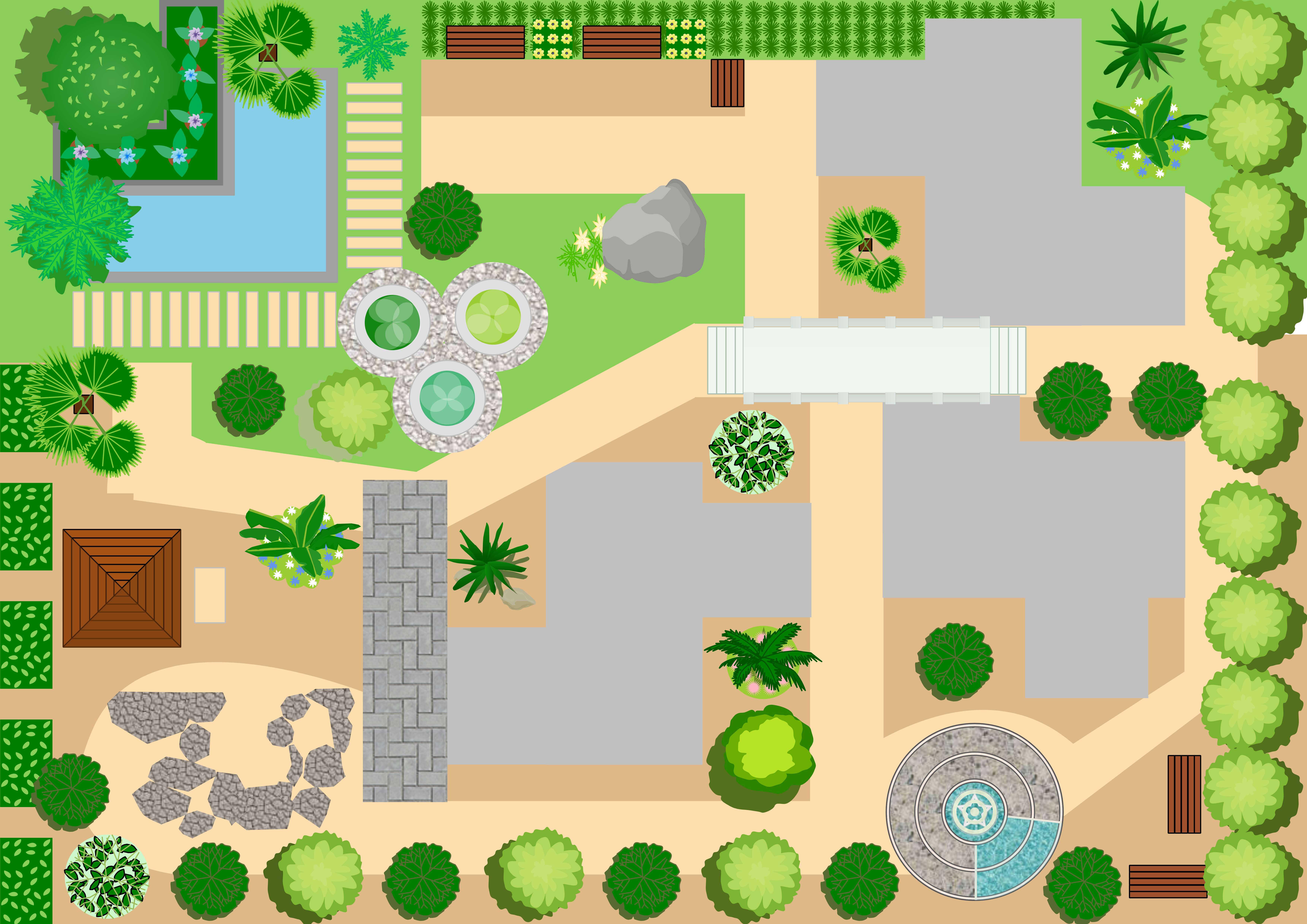 Moderne Garten Landschaftsgestaltung Vorlage