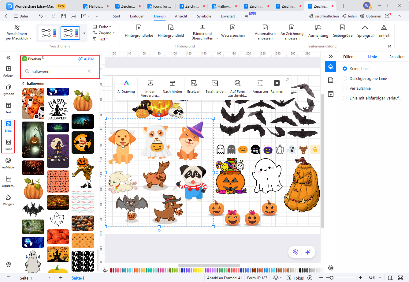 Halloween-Cliparts bearbeiten