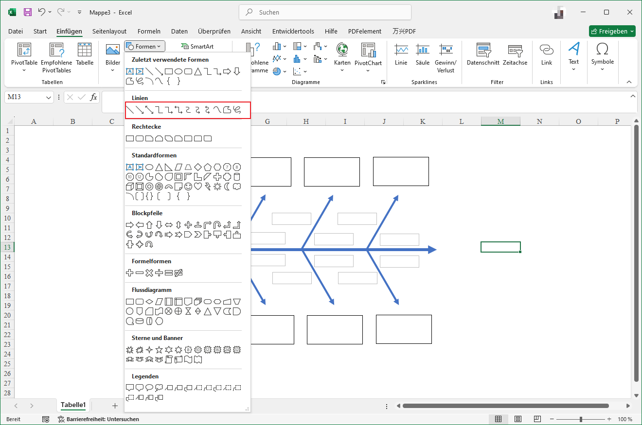 Ishikawa Diagramm-excel-schritt-4