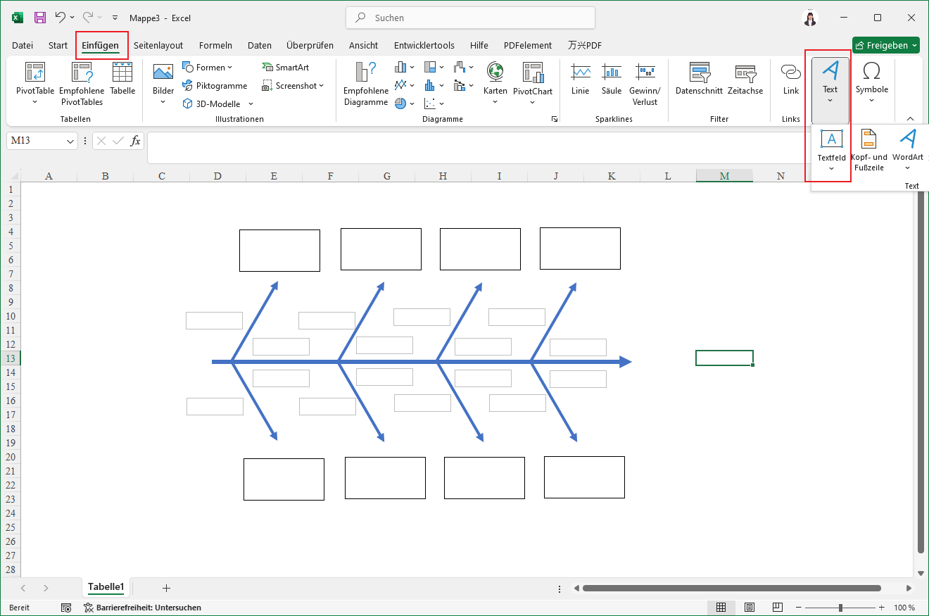 Ishikawa Diagramm-excel-schritt-5