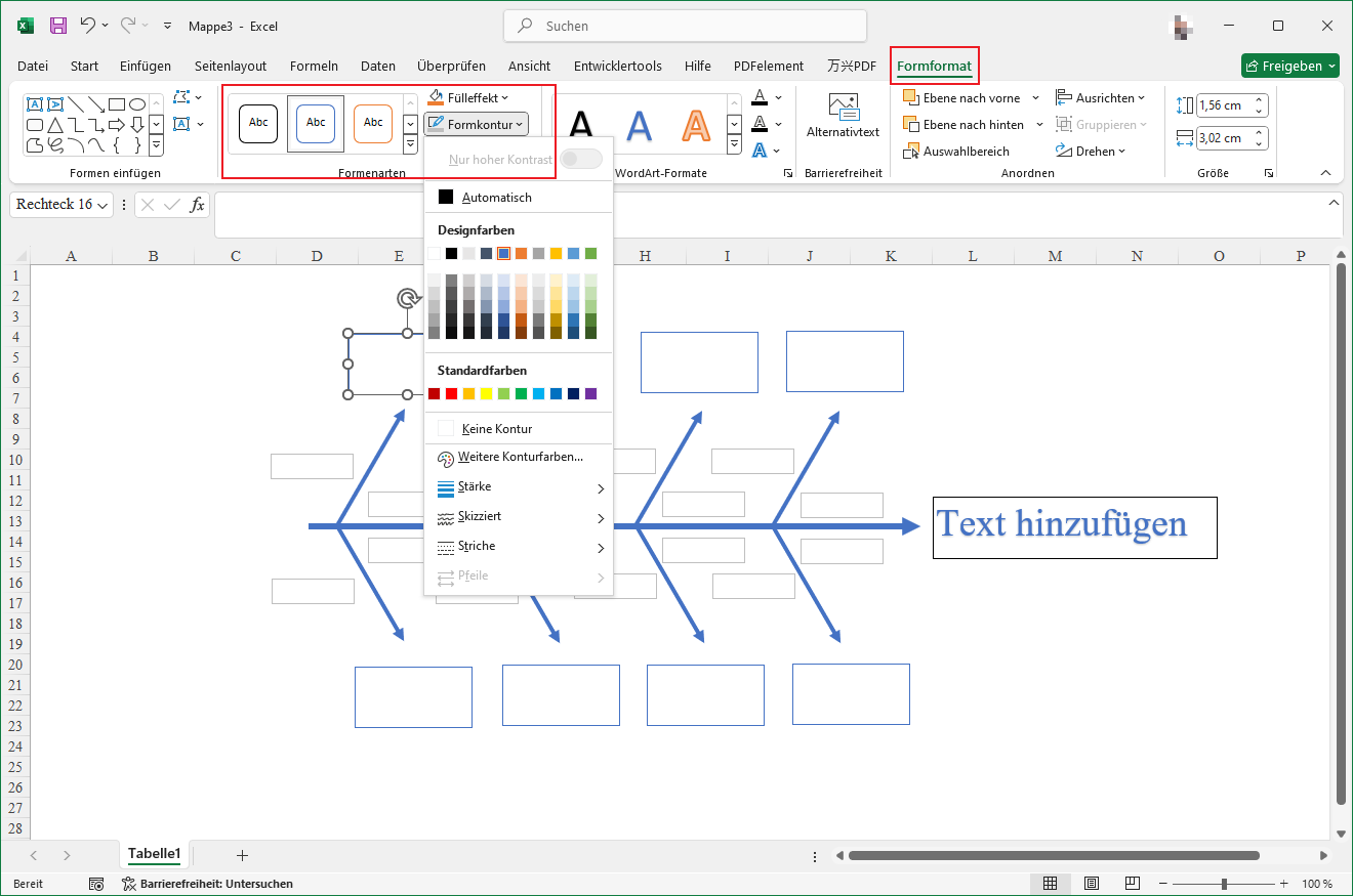 Ishikawa Diagramm-excel-schritt-6