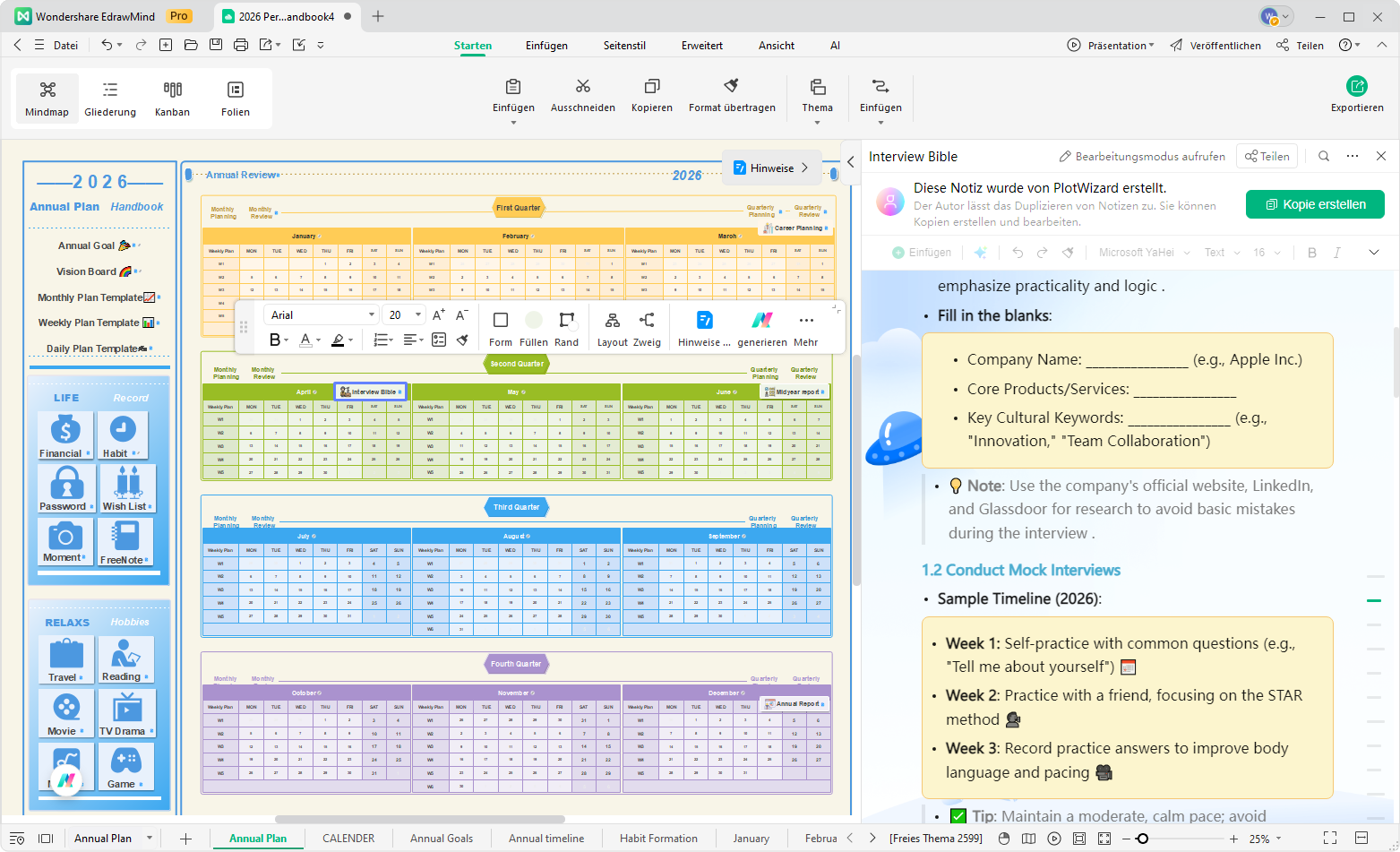 EdrawMind Kalender 2026