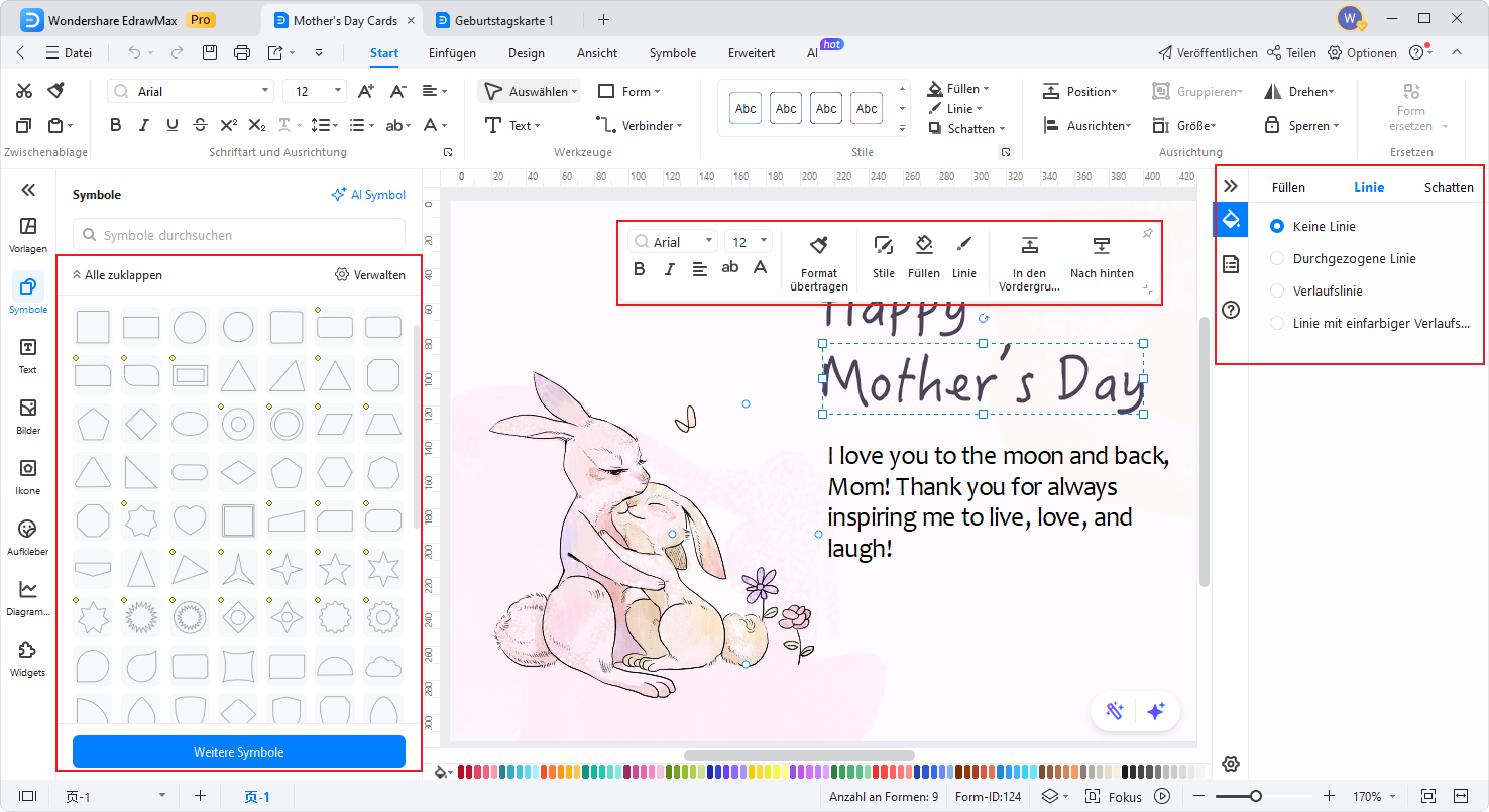 Passe die Vorlage an deine Wünsche an
