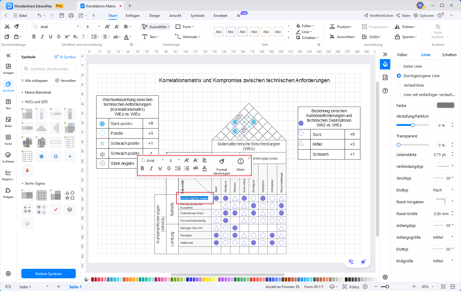 matrixtext bearbeiten