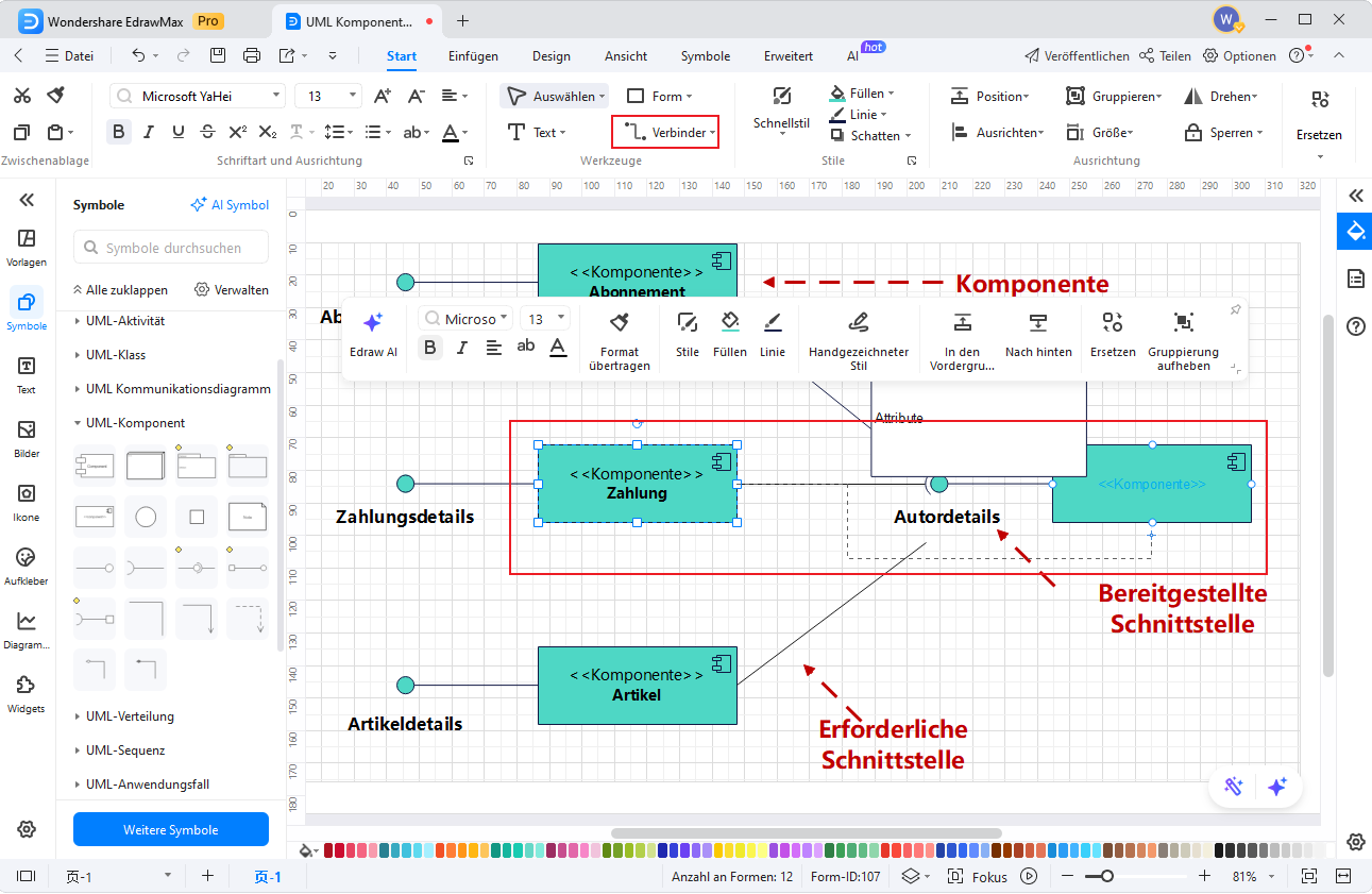 Beziehungen und Abhängigkeiten zeichnen