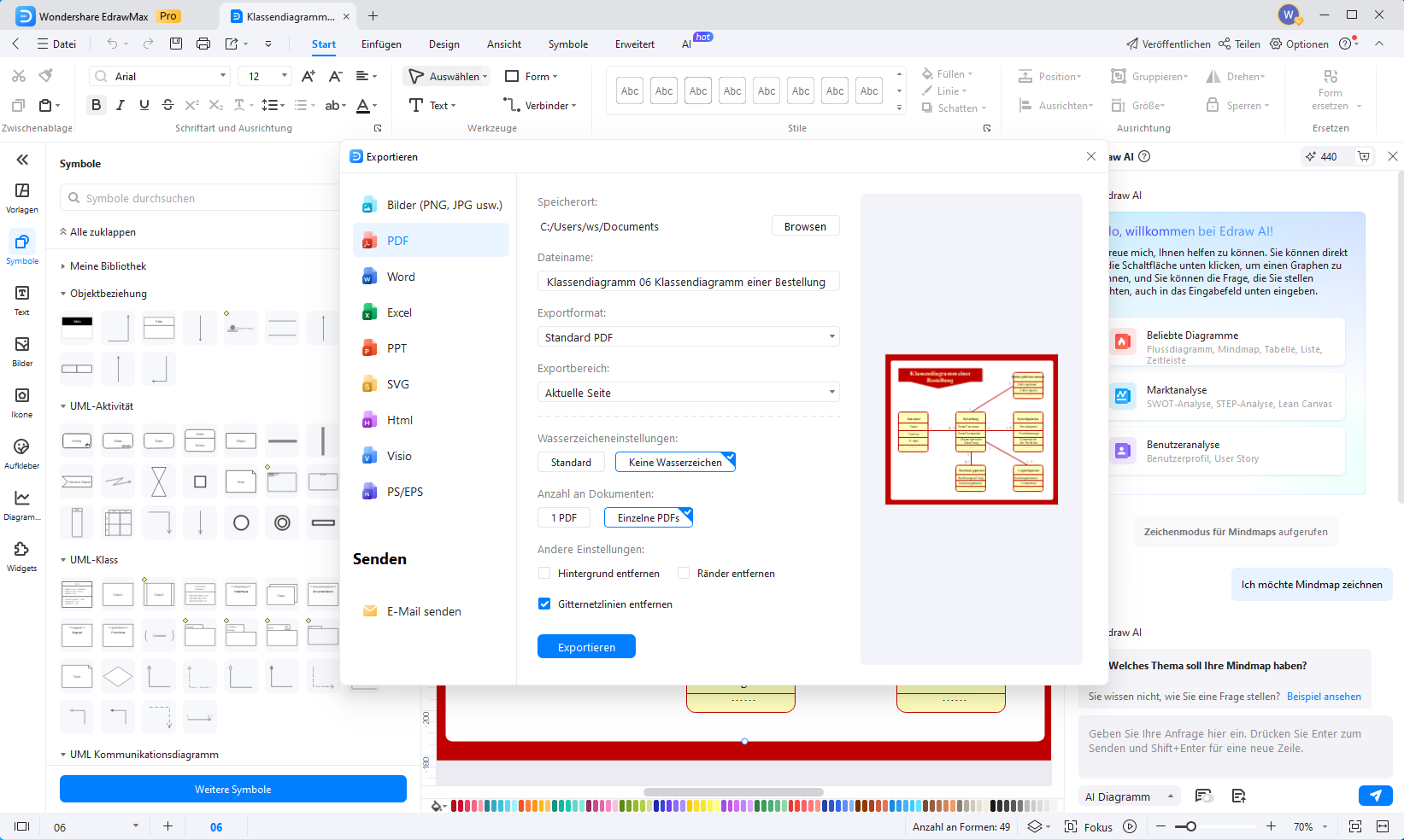 how to make class diagram