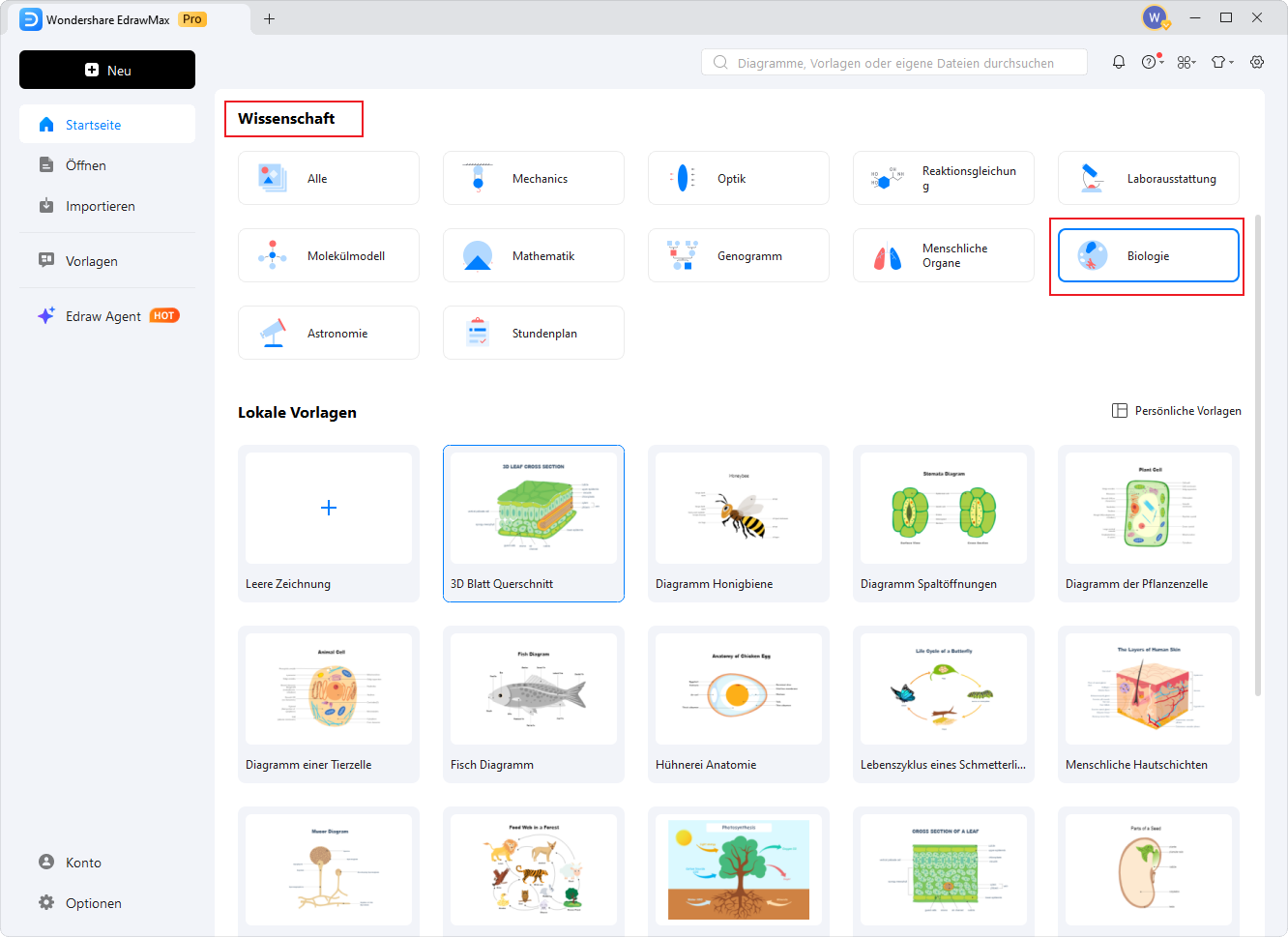 Biologiediagramm öffnen