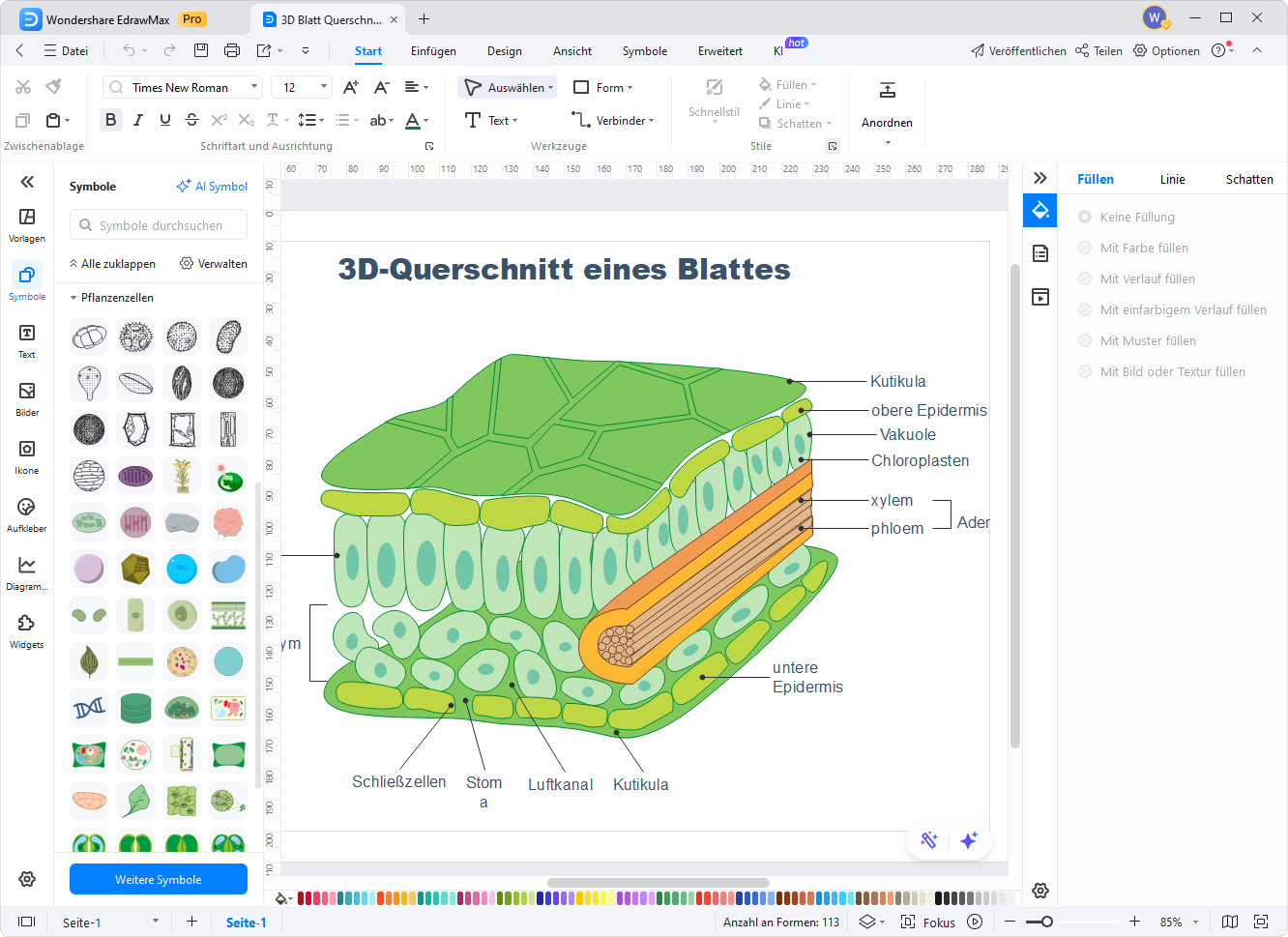 Biologiediagramm-Vorlage in EdrawMax auswählen