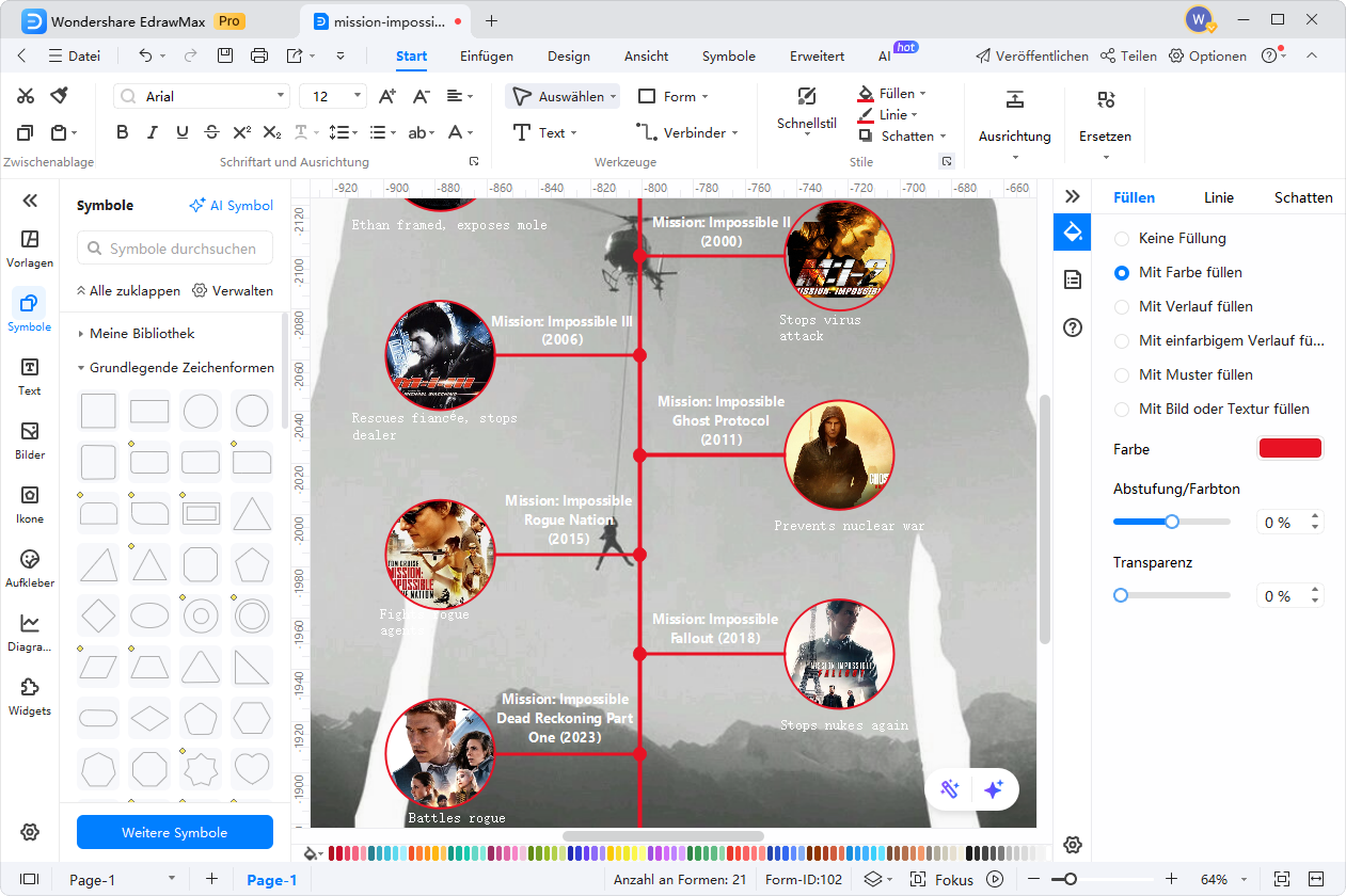 Ein Screenshot, der zeigt, wie man in EdrawMax eine neue leere Zeichnung erstellt.