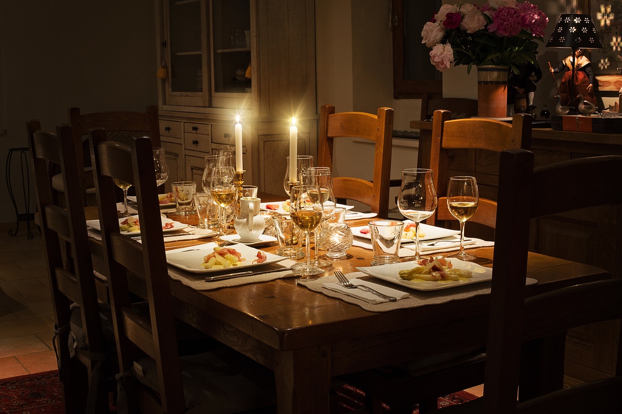 cena romántica en casa