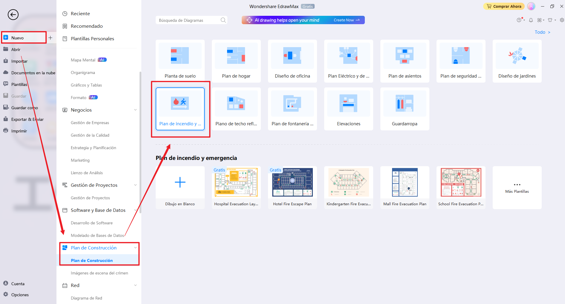cómo dibujar un plano de evacuación en caso de incendios