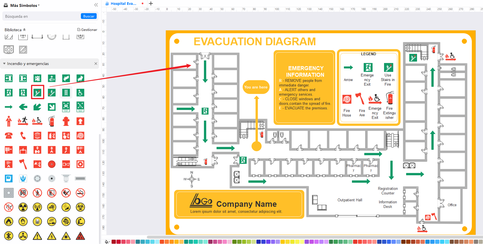 cómo dibujar un plano de evacuación en caso de incendios