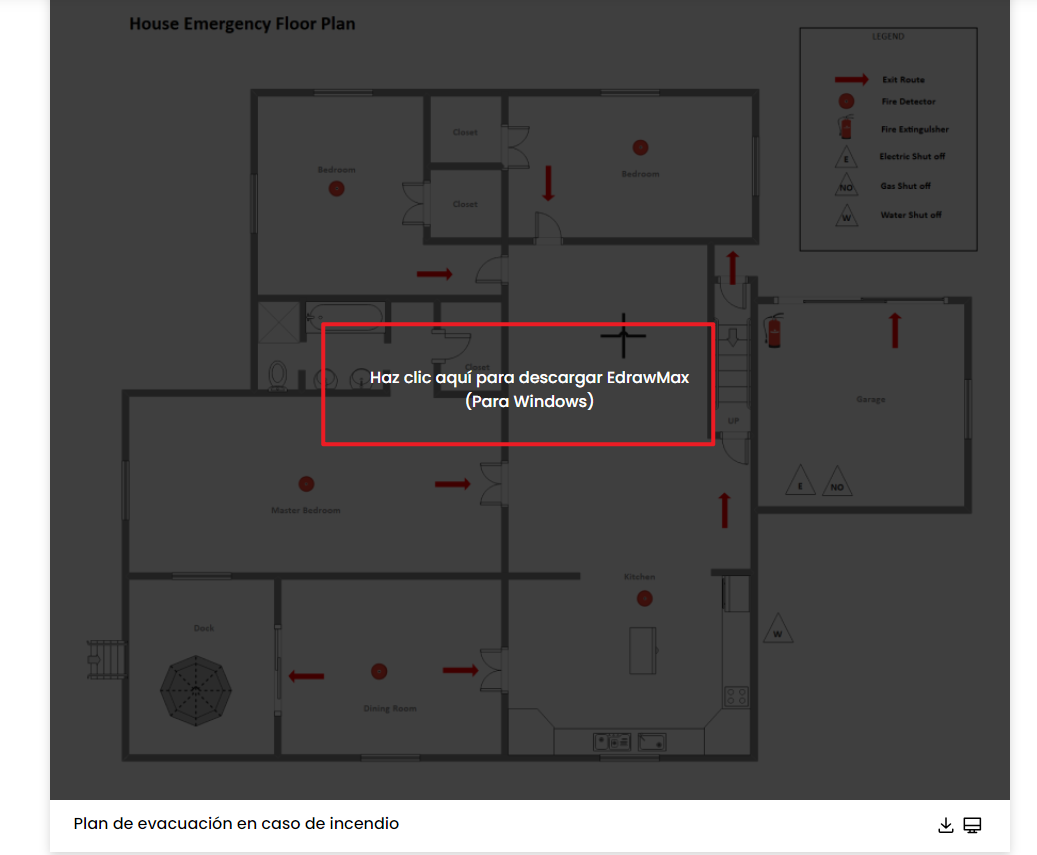 Cómo utilizar la plantilla de plano de evacuación en caso de incendio