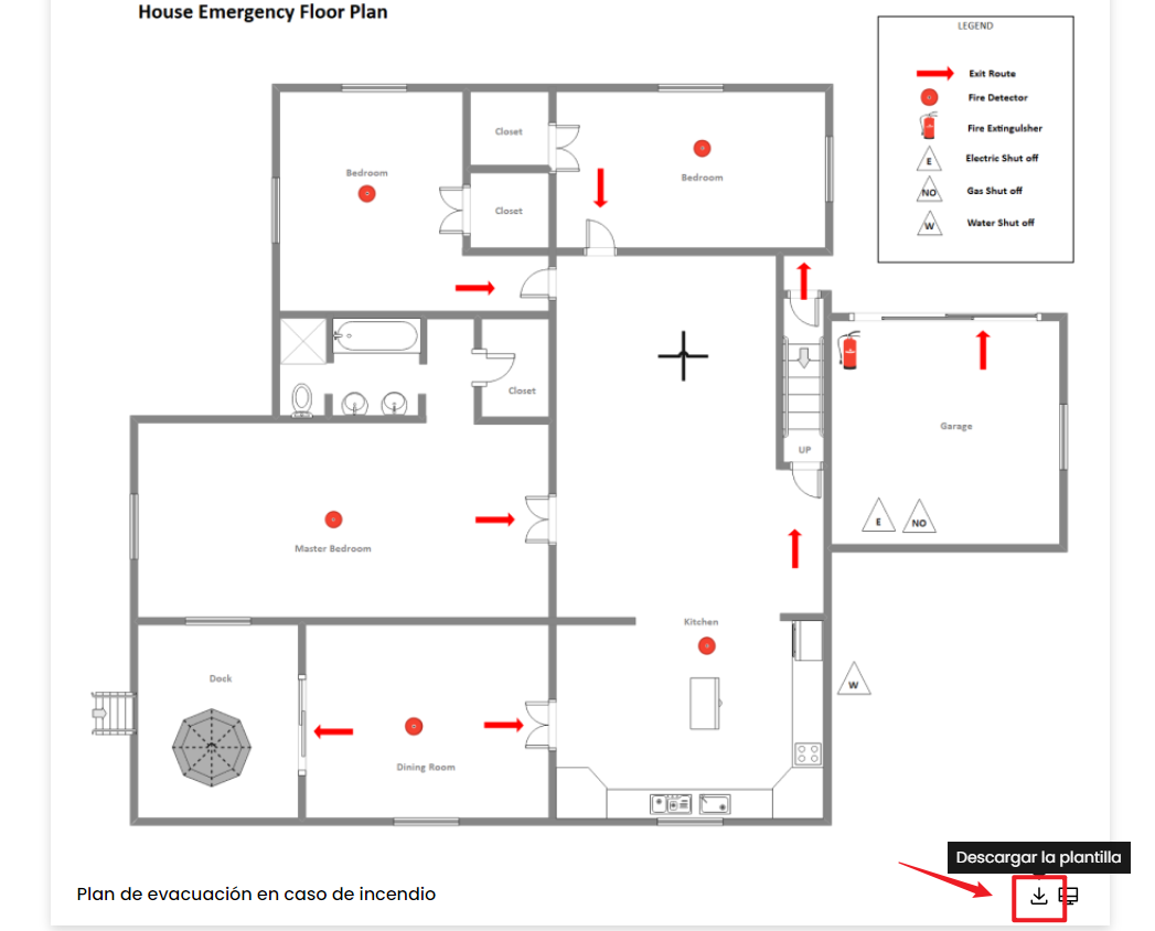 Cómo utilizar la plantilla de plano de evacuación en caso de incendio