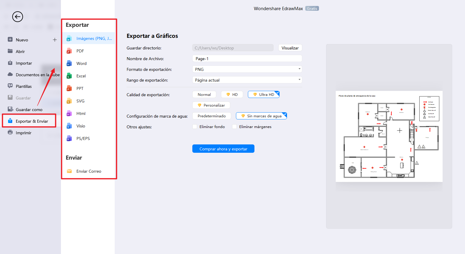 Cómo utilizar la plantilla de plano de evacuación en caso de incendio