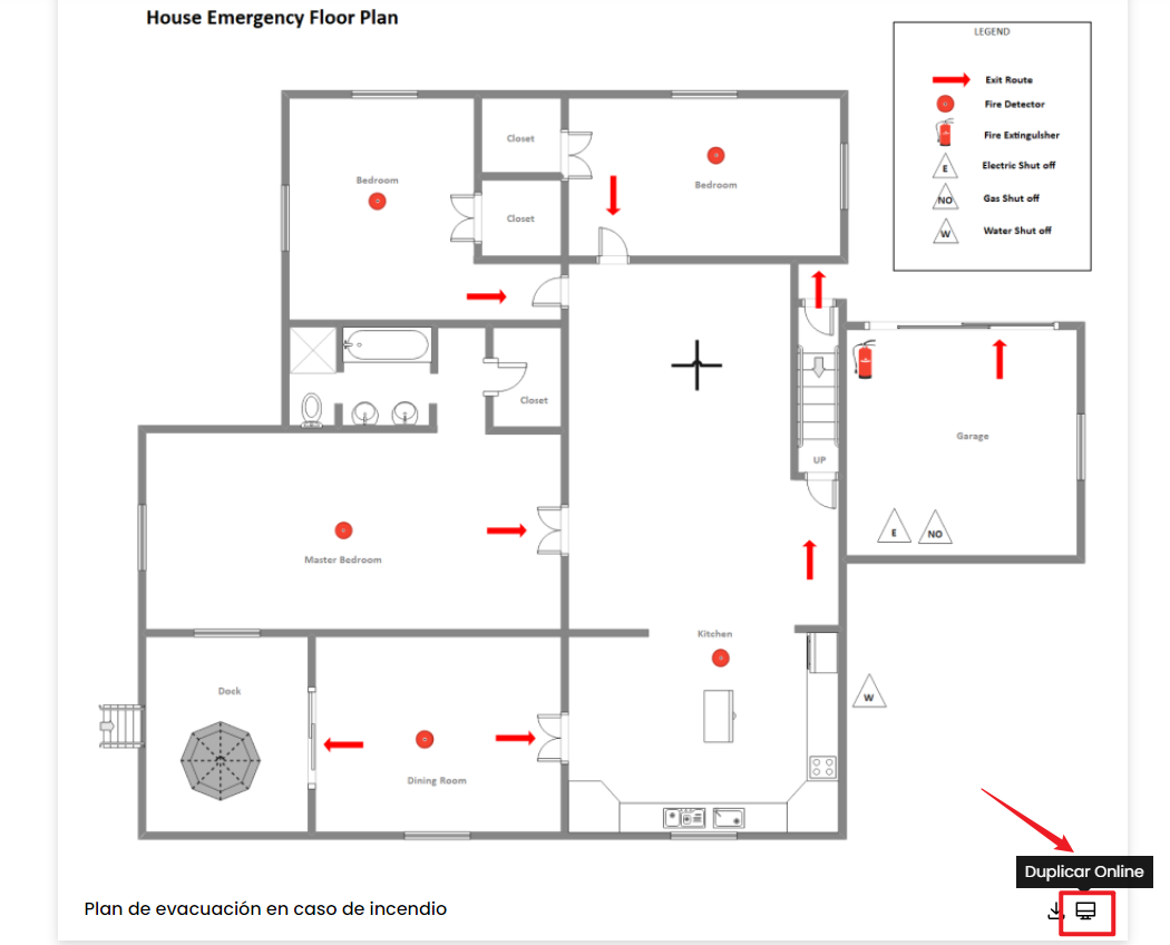 Cómo utilizar la plantilla de plano de evacuación en caso de incendio