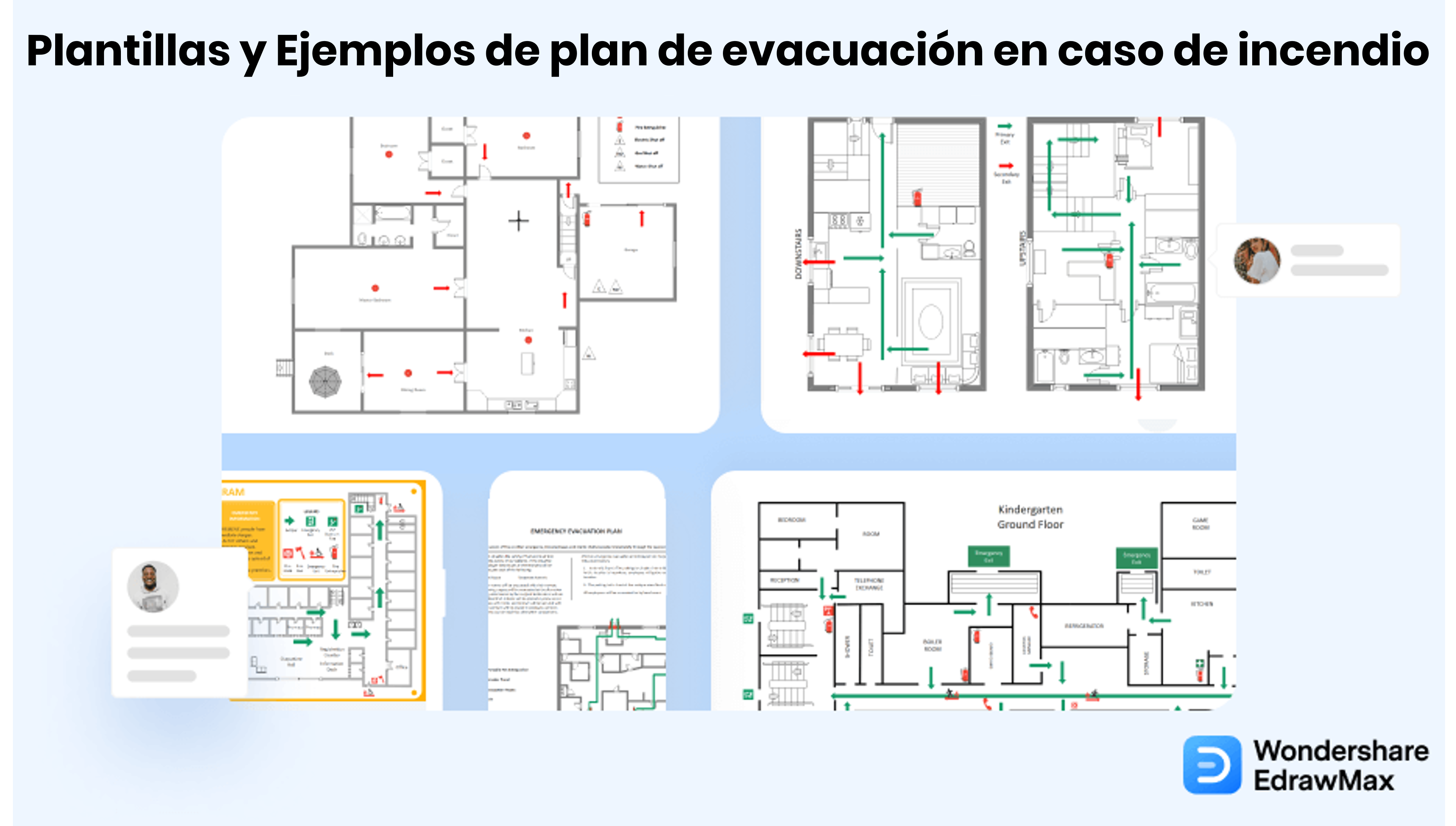 Portada de plantillas gratuitas de plano de evacuación en caso de incendio