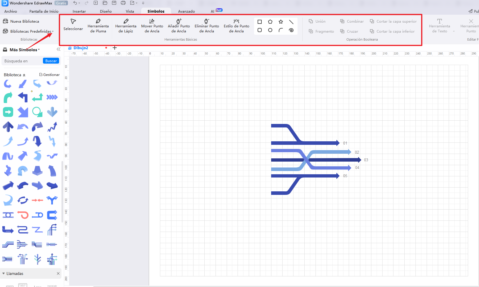 cómo crear más símbolos de diagrama de flujo
