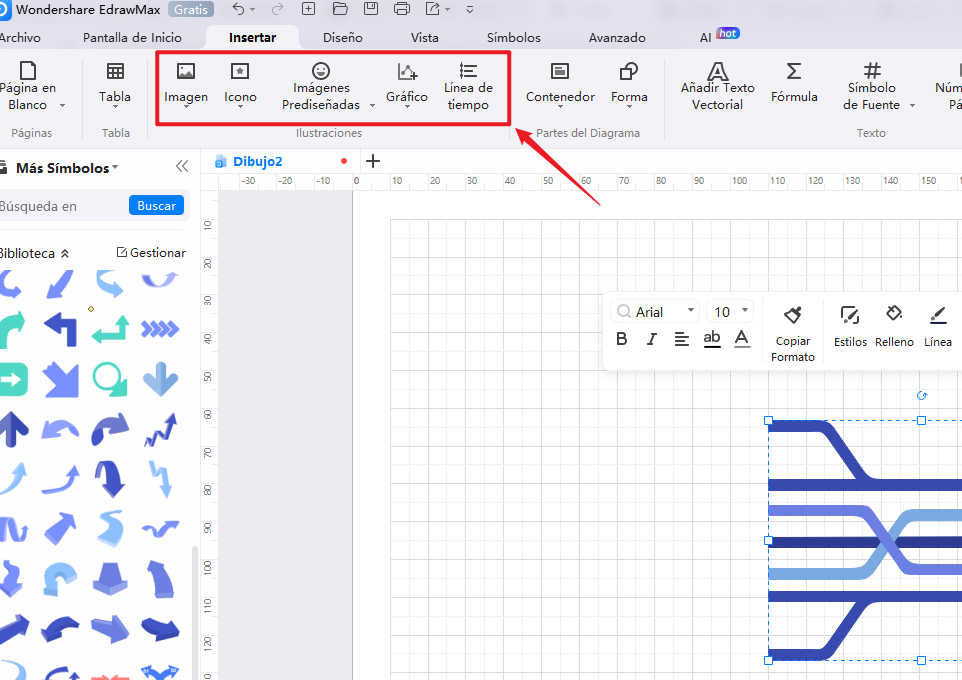 cómo crear más símbolos de diagrama de flujo