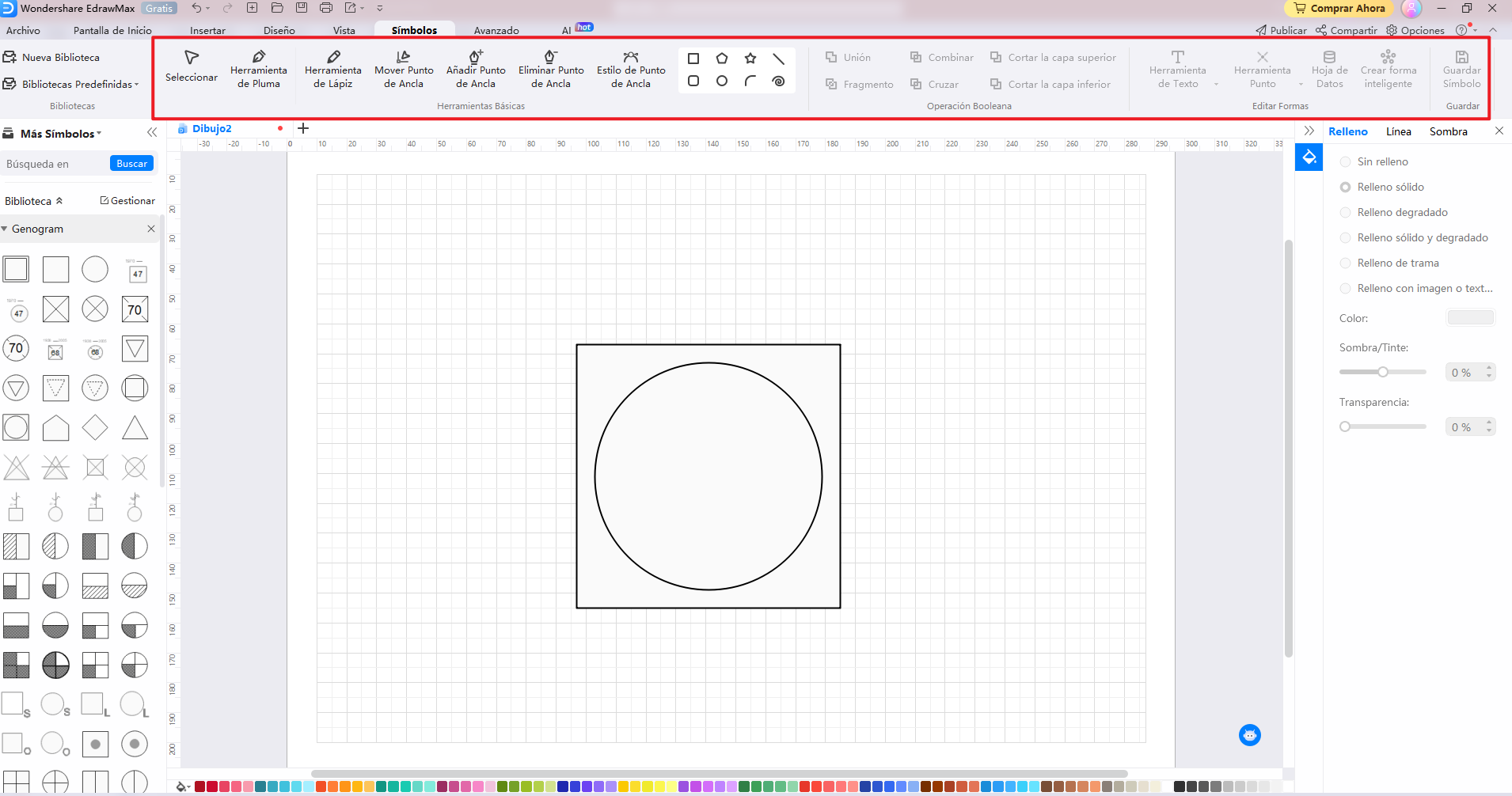 cómo crear más símbolos de Genograma