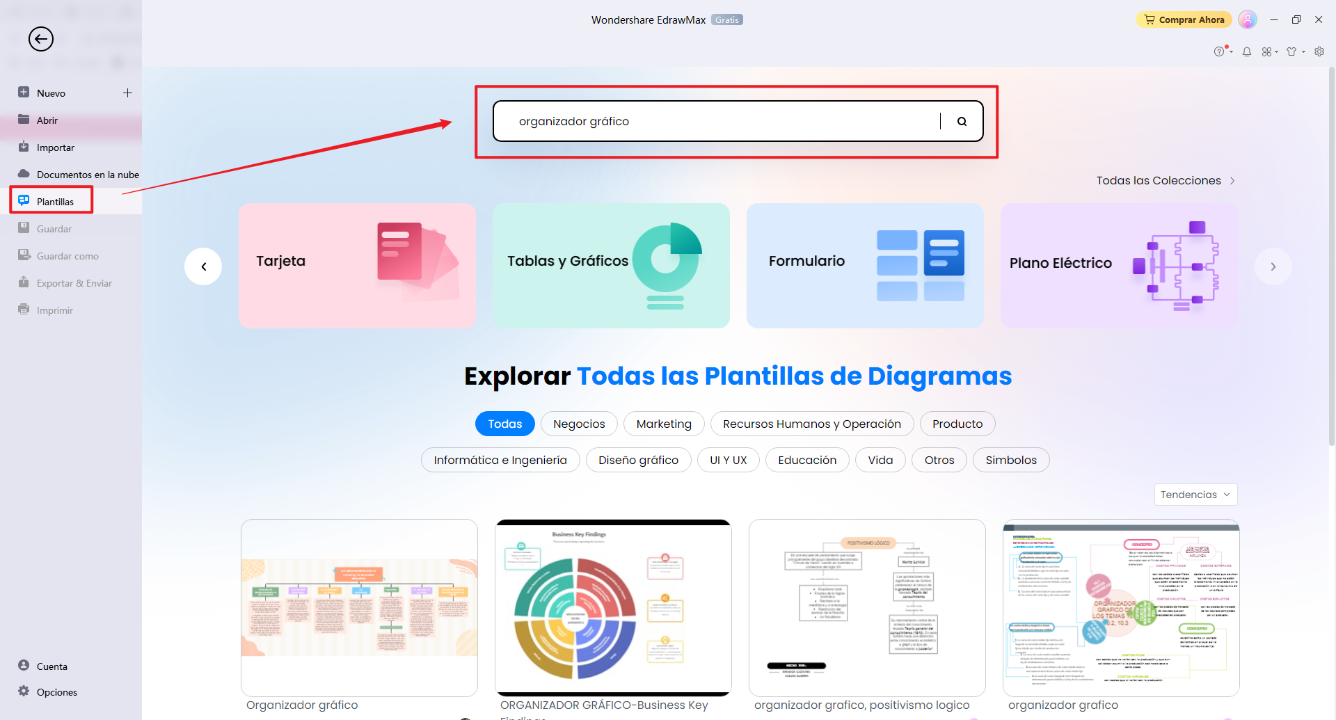 cómo crear un organizador gráfico