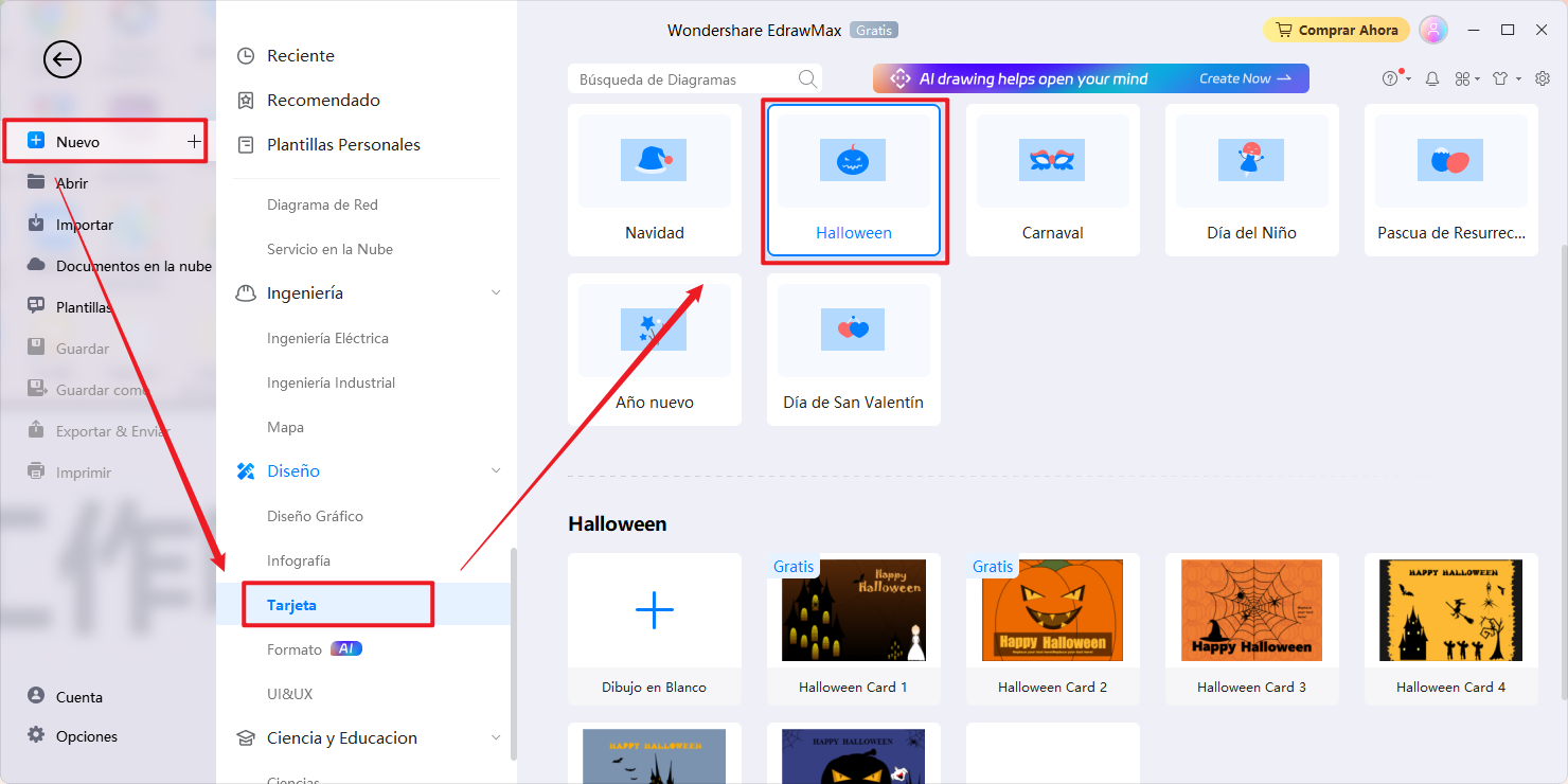cómo crear una tarjeta de Halloween y día de muertos