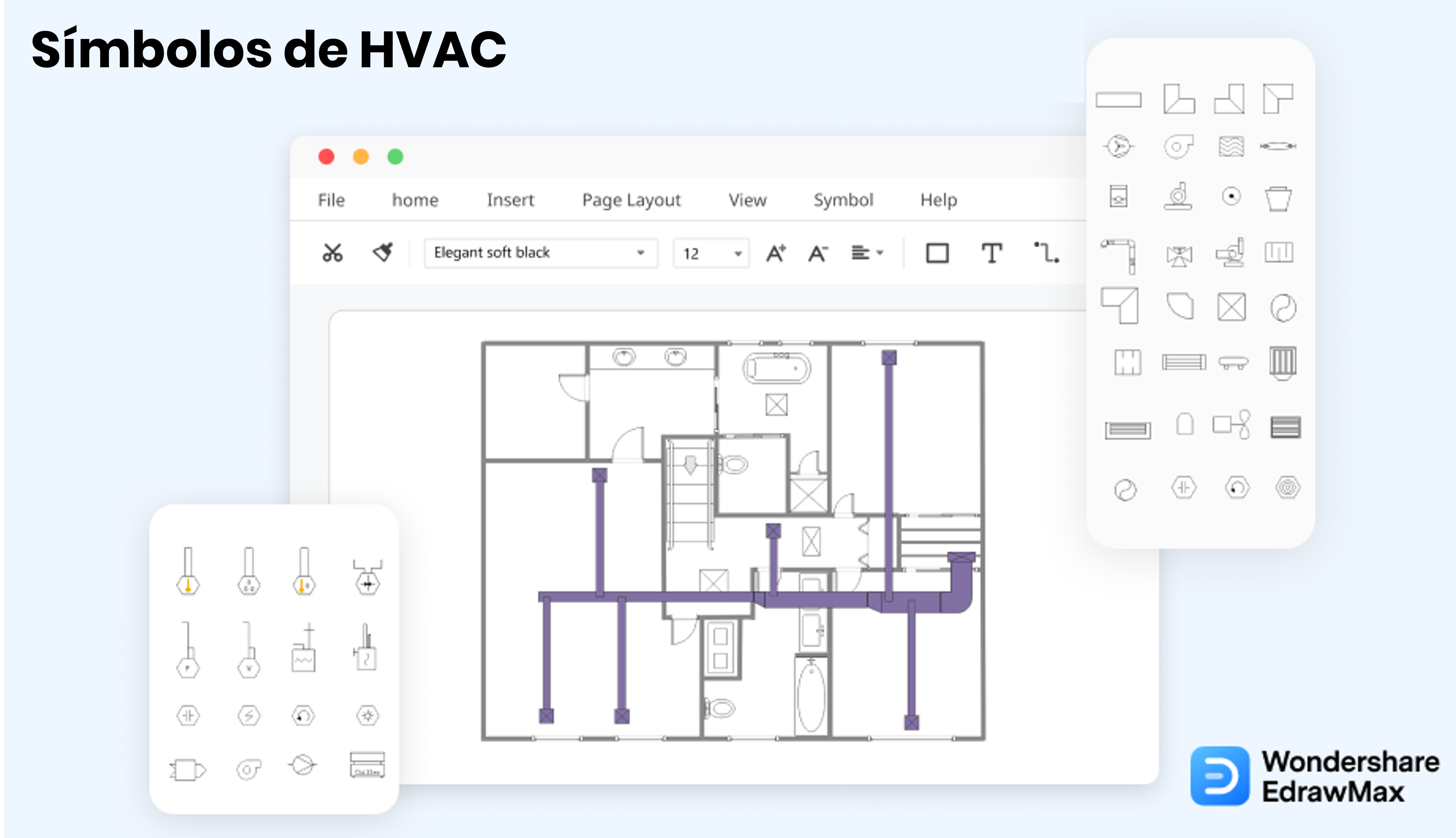 cubierta de símbolos de hvac