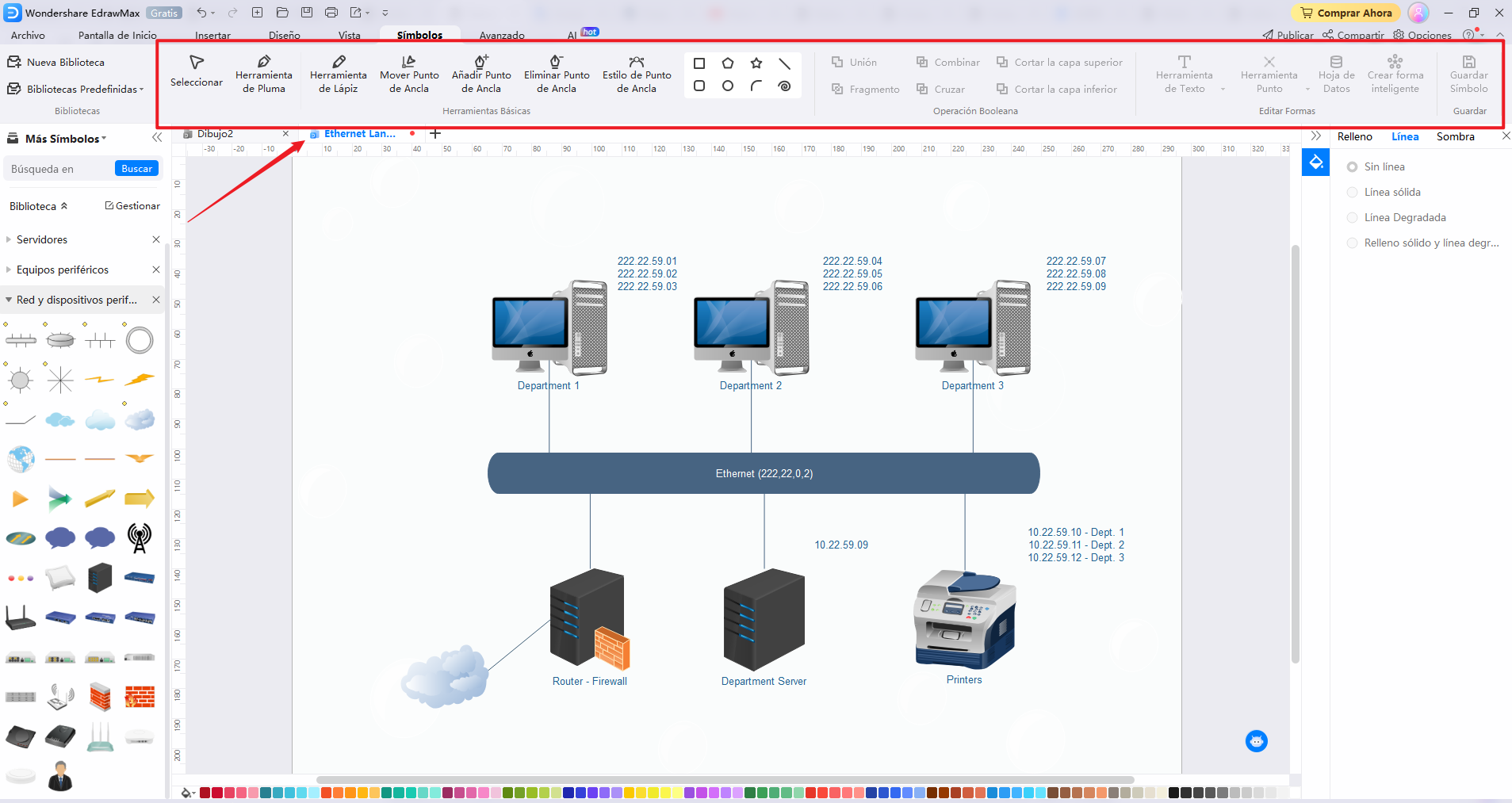 cómo crear más iconos de diagramas de red