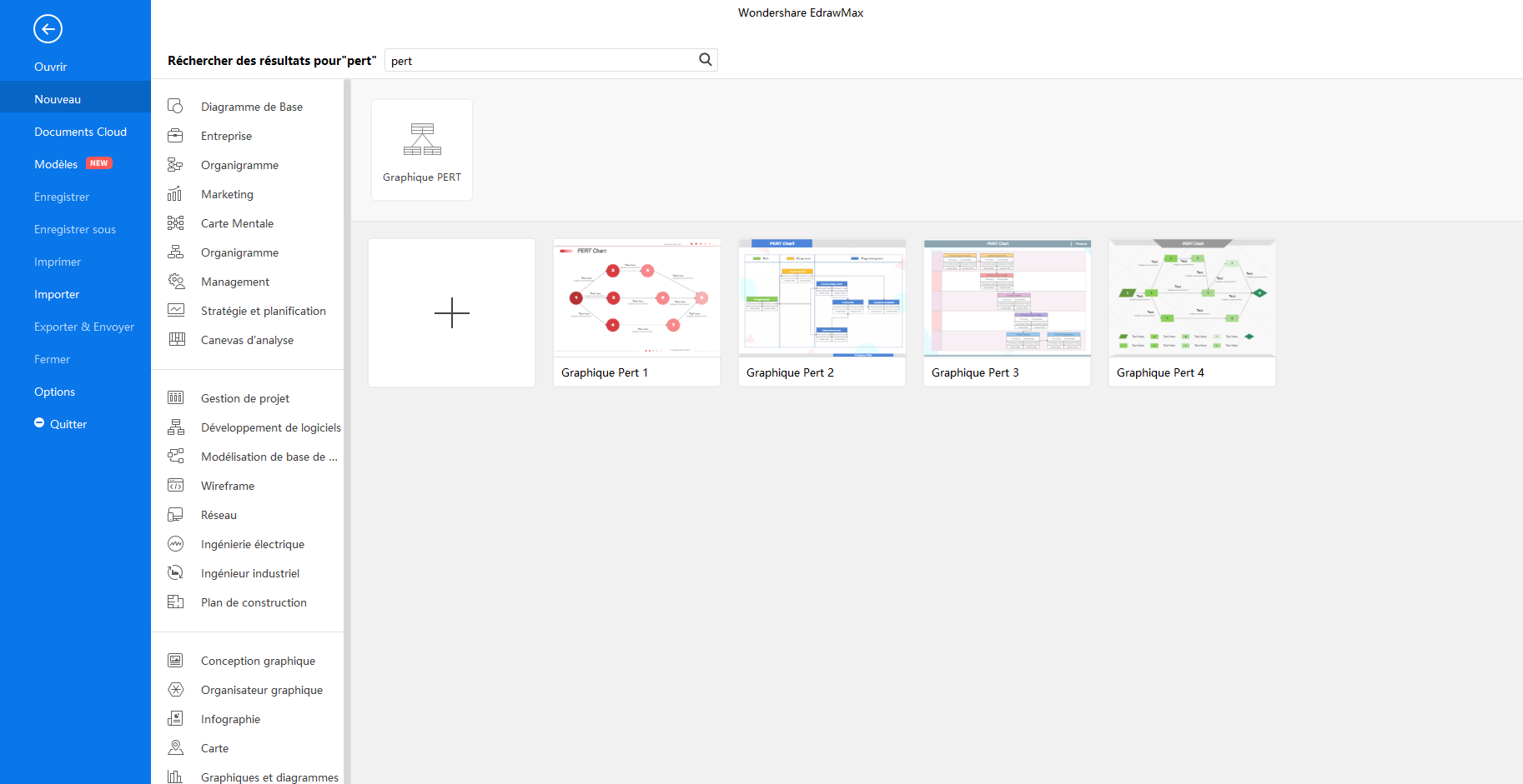 Modèle diagramme de pert excel dans EdrawMax