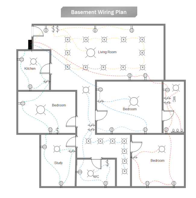 exemple plan électrique maison (sous-sol)