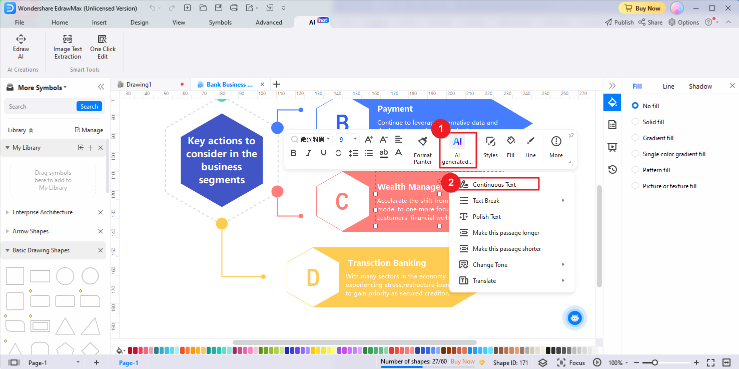 textuelle Inhalte mit ai edrawmax erzeugen